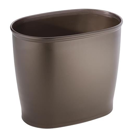 iDesign Slim Plastic Bathroom Trash Can, Small Garbage Bin - Image 9