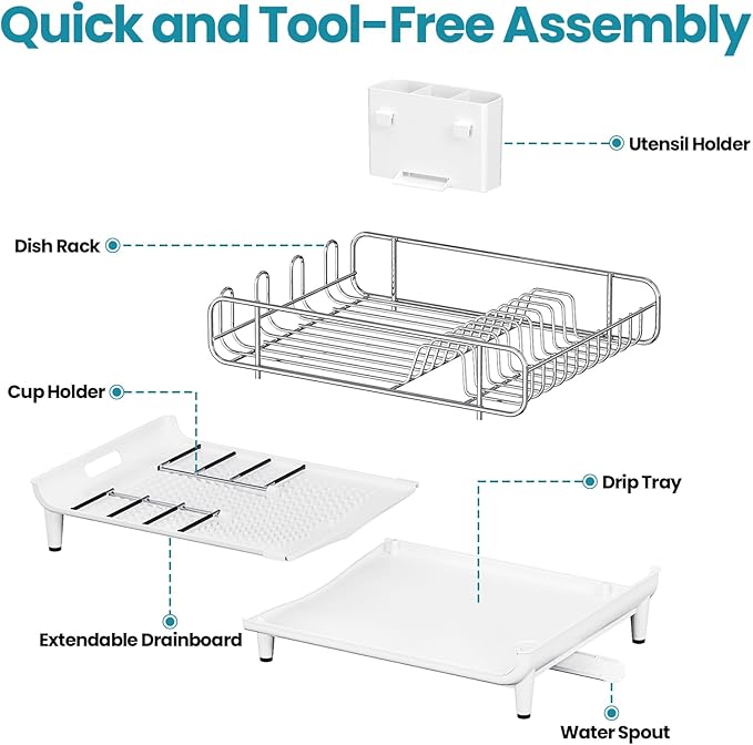TOOLF Expandable Dish Rack, Dish Drying Rack - Image 7