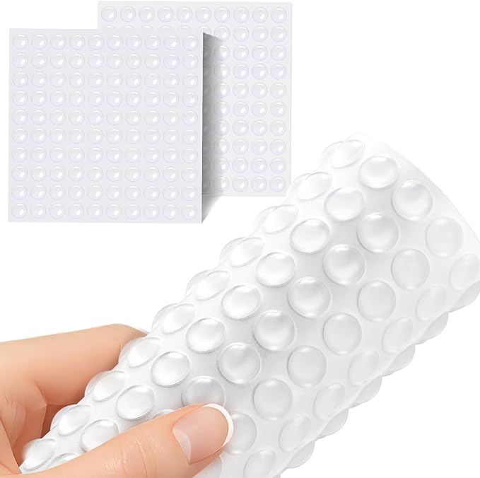 200 Pieces Cabinet Door Bumpers, 0.4inch Round Silicone Clear Self Adhesive by JUMINIZ