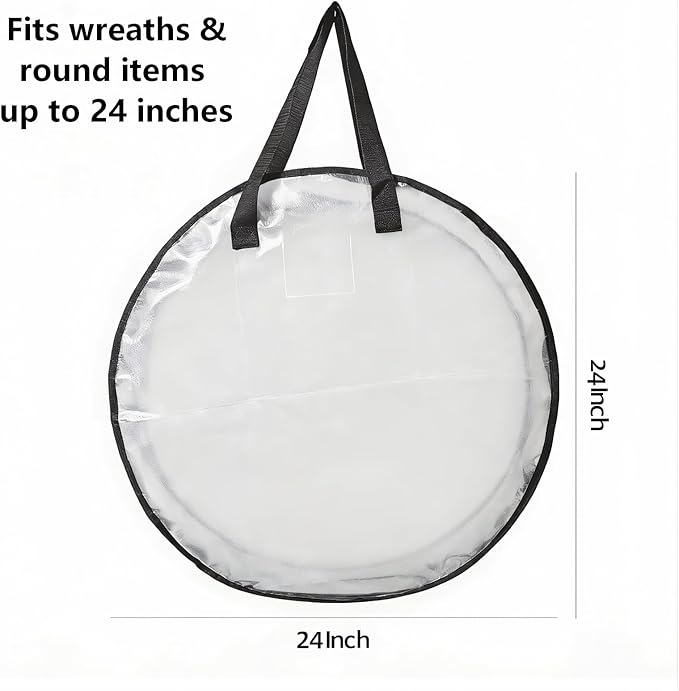 4 Pack Clear Christmas Wreath Storage Bags 24 Inch - Image 3