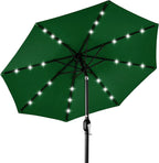 Best Choice Products 10ft Solar Polyester LED Lighted Patio Umbrella w/Tilt Adjustment and UV-Resistant Fabric by BestChoiceProducts