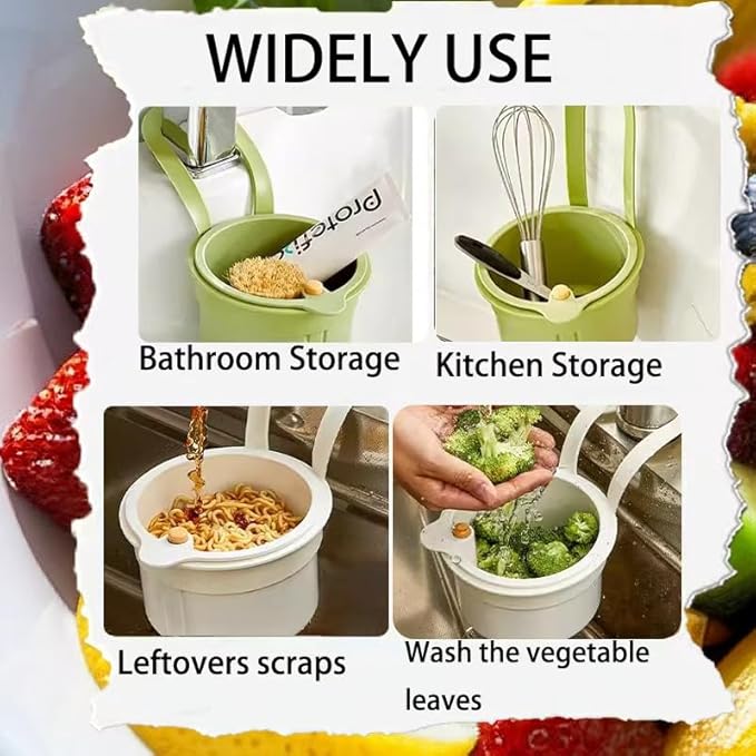 Kitchen Sink Strainer Basket, Hanging Corner Food Scrap Catcher, Sink Basket - Image 2