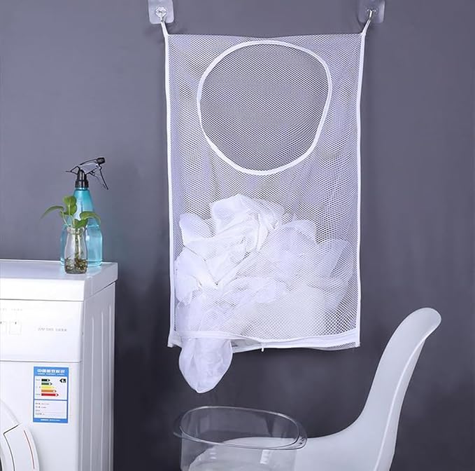 ZIIYAN 2 Pack Door Hanging Laundry Hamper Bag, Mesh Laundry Bag, Large Dirty - Image 3