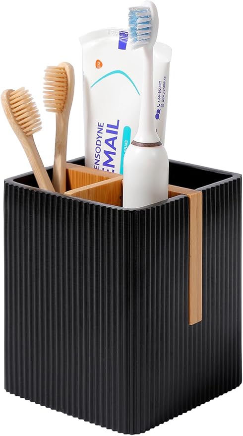 rejomiik Toothbrush Holders for Bathrooms Countertop, 3 Slots Electric Tooth by rejomiik
