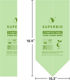 SUPERBIO 2.6 Gallon Compostable Food Waste Bags, 1 Pack, Flat Top Food Scrap - Image 5
