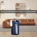 WOOHA 125L Large laundry basket, Collapsible laundry hamper, Tall Clothes - Image 4