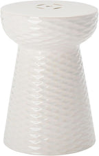 Safavieh Castle Gardens Collection Daphne White Glazed Ceramic Garden Stool by SAFAVIEH