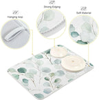 Sage Green Leaves Dish Drying Mat - Image 2