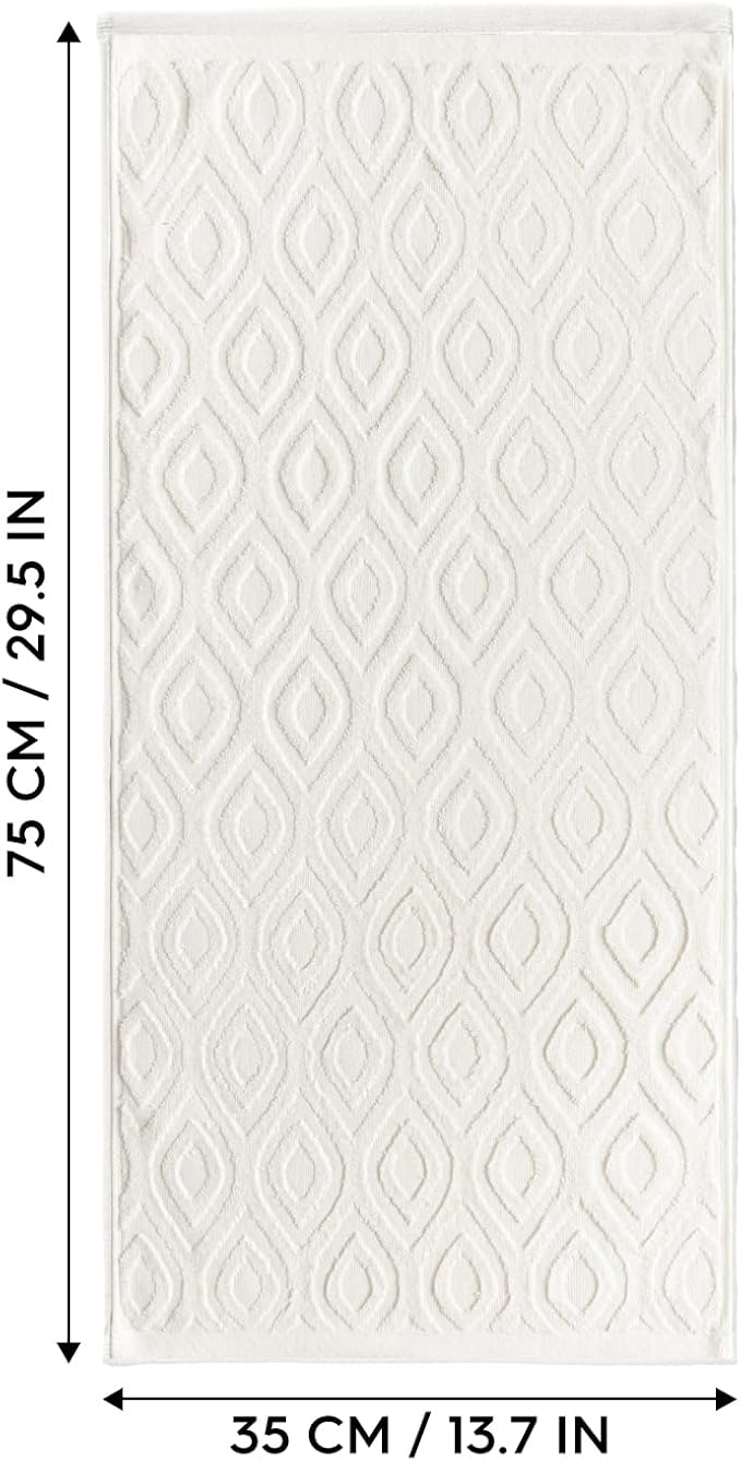 Artoid Mode 2 Pcs White 3D Diamond Grid Jacquard Hand Towels - Image 8