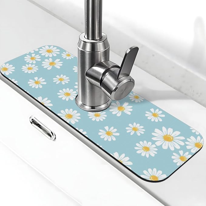 Beautiful Daisy Flower Floral Kitchen Sink Splash Guard Faucet Mat Super by Unknown