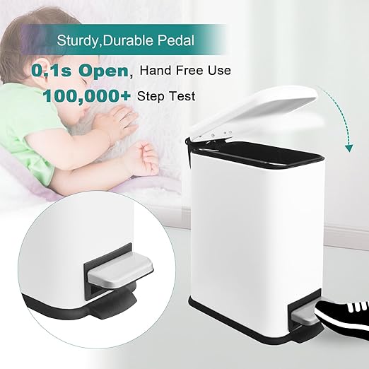 1.3 Gallon Stainless Steel Trash Can - Image 4