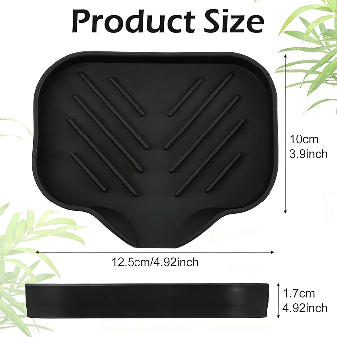 Sponge Holder with Drain Spout, Silicone Soap Dish - Image 2