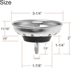 2 Pack - Kitchen Sink Strainer and Stopper Combo Basket Replacement - Image 5