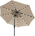 ABCCANOPY Outdoor 11FT Solar Led Patio Umbrellas with 32LED Lights (Tan) by ABCCANOPY