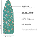 Ironing Board Cover and Pad Standard Size 15" x 54", 3 Pairs of Hook and Loop - Image 2