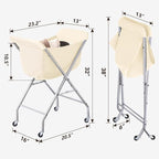 ELYKEN Laundry Cart with Wheels, 32”H Easy Rolling Laundry Hamper with - Image 6