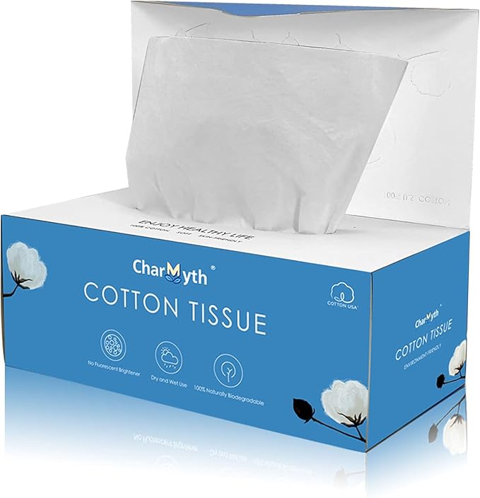 Extra Thick Disposable Face Towel, Disposable Makeup Removing Wipes, 100% USA by CHARMYTH
