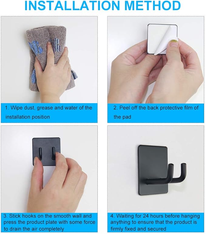 Shower Hooks, Adhesive Wall Hooks - Image 6