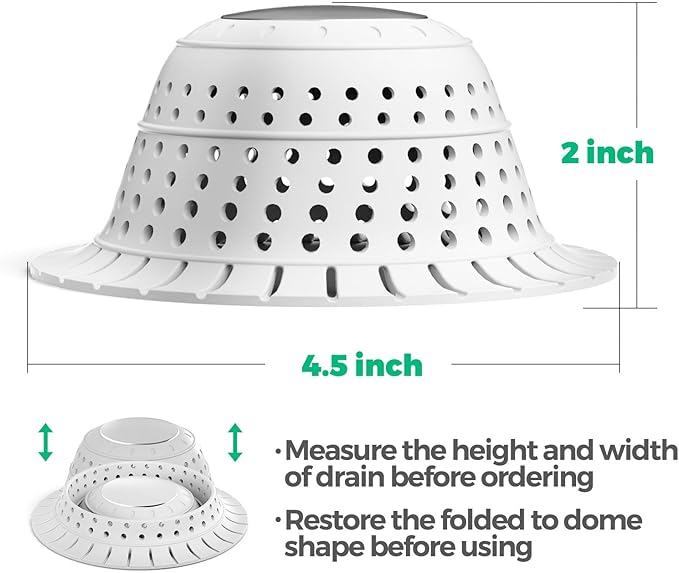 Drain Hair Catcher for Shower and Bathtub, Collapsible Anti-Clog Drain - Image 5