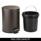 iDesign Round 1.3 Gallon Bathroom Step Trash Can - Image 3