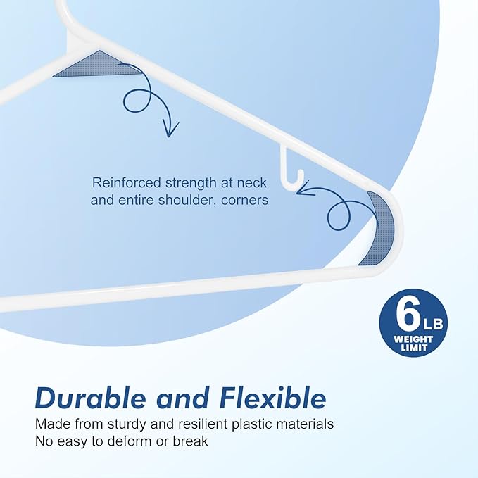 HOUSE DAY Plastic Hangers 20 Pack, Space Saving Clothes Hangers - Image 3