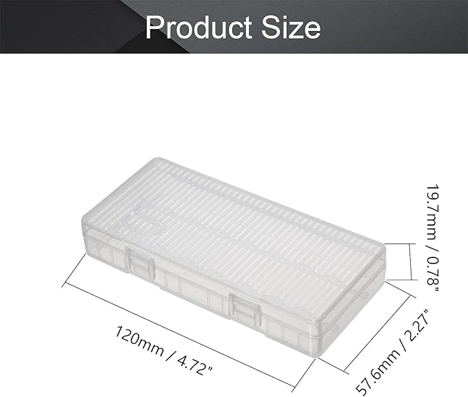 Fielect 8 x AA Battery Storage Case Holder Organizer Box Transparent - Image 2