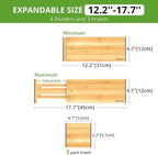 ANTOWIN 4 Pack Expandable Drawer Dividers, 4.7'' High, Extend from 12.2'' to - Image 5