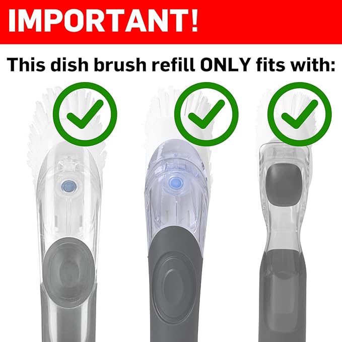 Dish Brush Refill, 4 Pack Dish Brush Replacement Head - Image 2