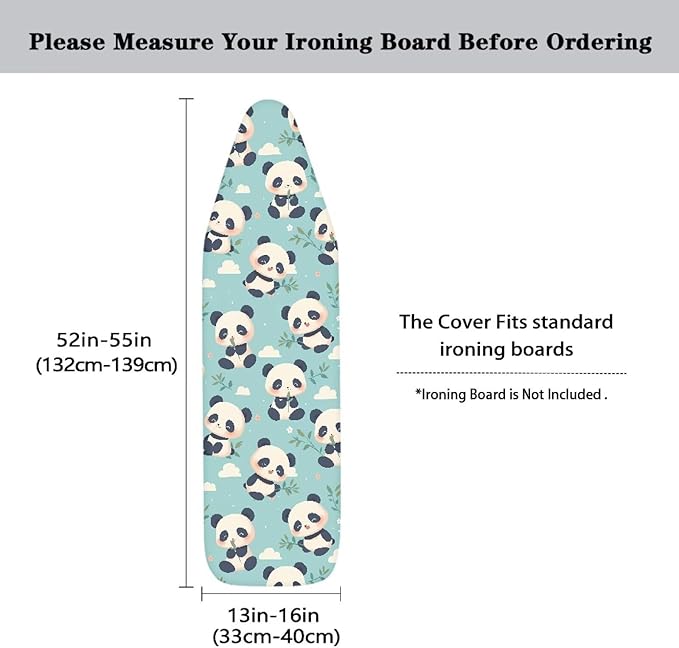 Panda Ironing Board Cover Fits Standard Size Elasticized Edges Home Decorations - Image 5