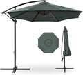 Best Choice Products 10ft Offset Cantilever Hanging Market Patio Umbrella, 8 Sturdy Ribs, Easy Adjustment - Slate by BestChoiceProducts