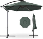 Best Choice Products 10ft Offset Cantilever Hanging Market Patio Umbrella, 8 Sturdy Ribs, Easy Adjustment - Slate by BestChoiceProducts