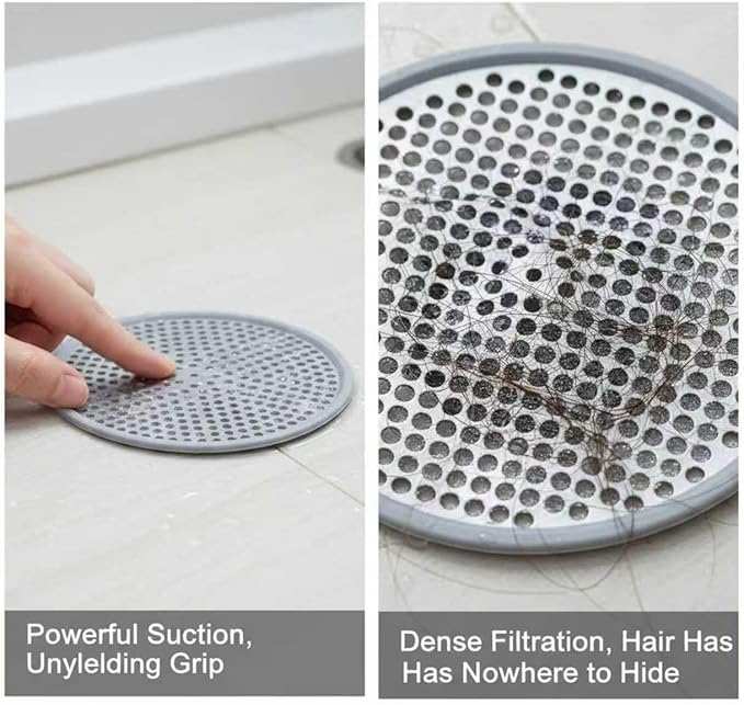 Drain Hair Catcher, Drain Strainer, Stainless Steel and Silicone - Image 4