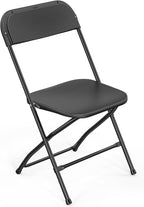VINGLI 1 Pack Black Plastic Folding Chair, Indoor Outdoor Portable Stackable Commercial Seat with Steel Frame 350lb. Capacity for Events Office Wedding Party Picnic Kitchen Dining by VINGLI