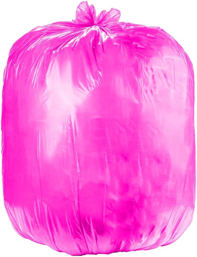 Ultrasac Heavy Duty 55 Gallon Pink Trash Bags - Image 2