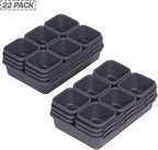 Set of 22 Interlocking Desk Drawer Organizer Tray Dividers Plastic Shallow - Image 4