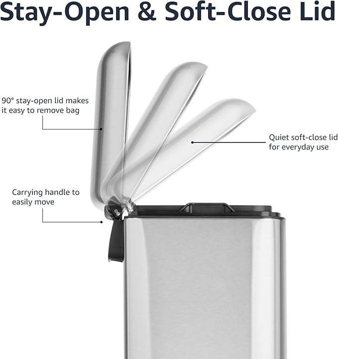 Amazon Basics Rectangular Small Trash Can - Image 3