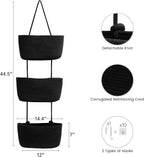TeoKJ Over the Door Organizer, 3-Tier Woven Cotton Hanging Kitchen Baskets - Image 2