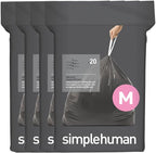 simplehuman Code M 80 Count, Genuine Odorsorb Custom Fit Liners, Drawstring by Simplehuman