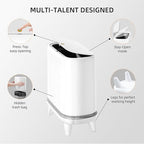 Bathroom Trash Can with Lid, Vacuum Adsorption Small Garbage Can 3.2 Gallon - Image 3