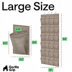 GORILLA GRIP Over the Door Shoe Organizer, 24 Large Breathable Mesh Pockets - Image 7