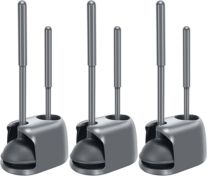SetSail Toilet Brush and Plunger Set, 3 Pack Toilet Plungers by SetSail