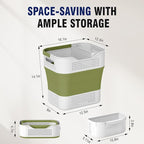 TECHMILLY Collapsible Plastic Laundry Basket Hamper - Image 2