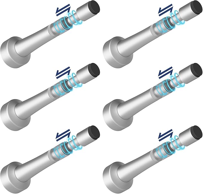 6Pcs Adjustable Door Stopper, 3.07-4.45in Aluminum Door Stoppers by brieieziy