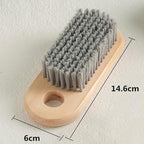 2PCS Wood Laundry Brush, Clothing Stain Remover Scrubber, Soft Bristle - Image 5