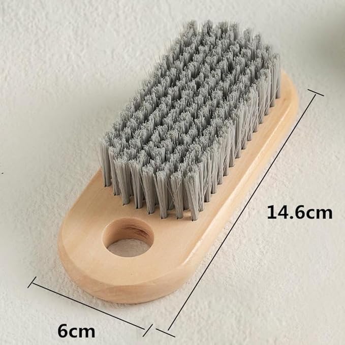 2PCS Wood Laundry Brush, Long Handle Clothing Stain Remover Scrubber, Soft - Image 6