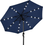 Best Choice Products 10ft Solar Polyester LED Lighted Patio Umbrella w/Tilt Adjustment and UV-Resistant Fabric by BestChoiceProducts