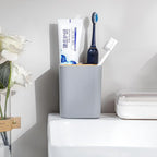 Bamboo Toothbrush Holder for Bathrooms, 3 Slots Toothbrush and Toothpaste - Image 3