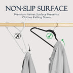 HOUSE DAY Black Velvet Hangers 360 Pack, Premium Non-Slip Felt Clothes Hangers - Image 2