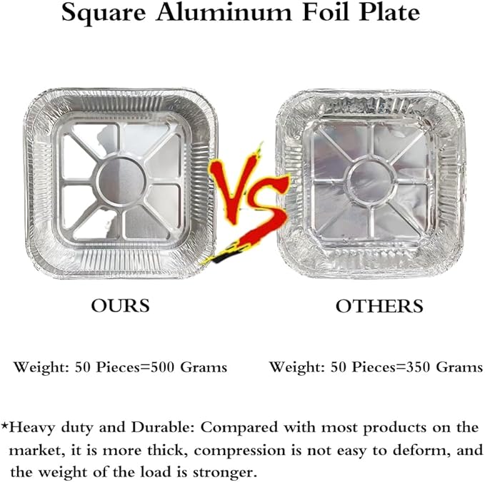 Non-Stick Disposable Air Fryer Aluminum Foil Liners Square 50PCS, Oil-Proof - Image 6