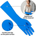 Long Sleeves Durable Disposable Nitrile White Gloves 15inches, Household - Image 2